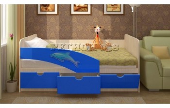 Детская кровать Дельфин 1.8 с фотопечатью 80*180