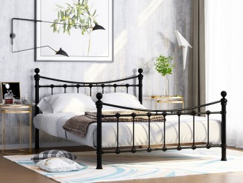 Двуспальная металлическая кровать Эльда черная